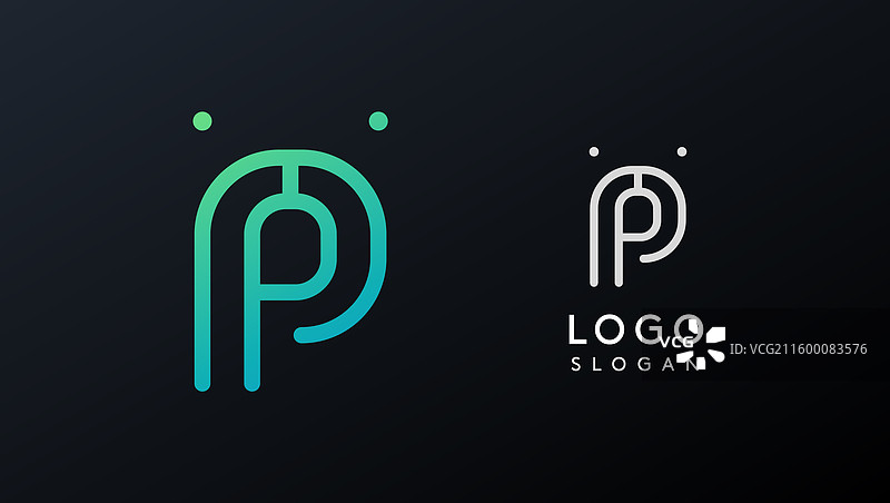 风格化的字母科技感字体标志图片素材