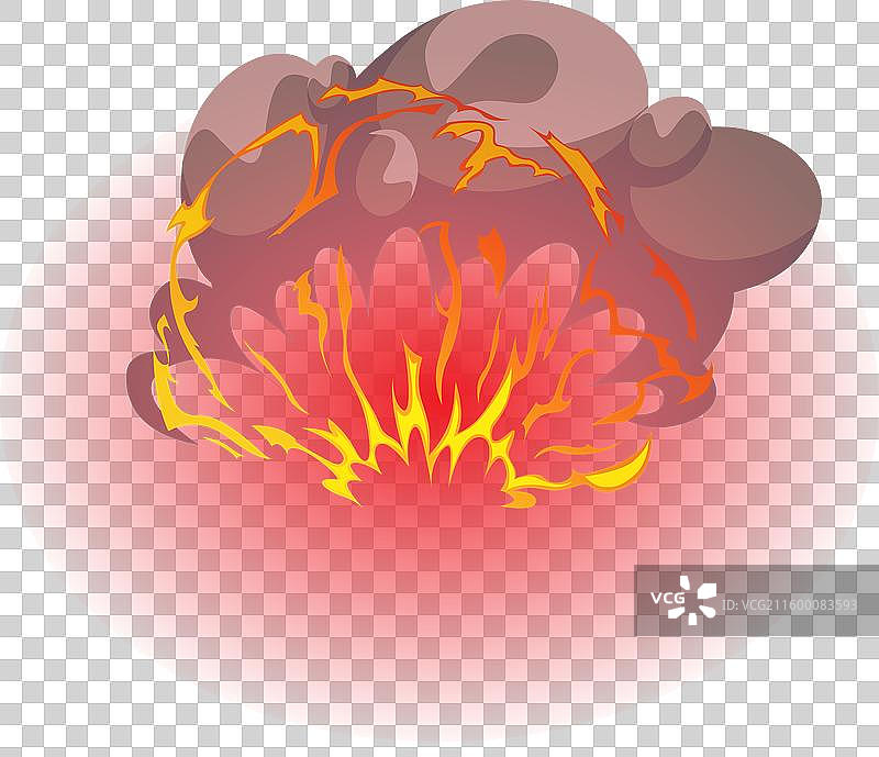 卡通火焰游戏特效，热烈火焰漫画风格图形图片素材