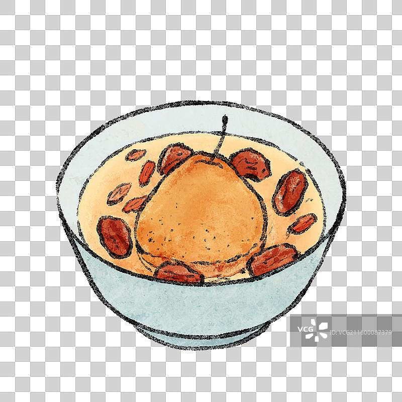 甘肃美食插画-热冬果梨图片素材