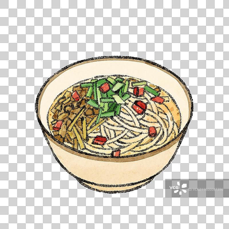 甘肃美食插画-浆水面图片素材