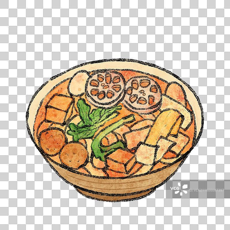 甘肃美食插画-天水麻辣烫图片素材