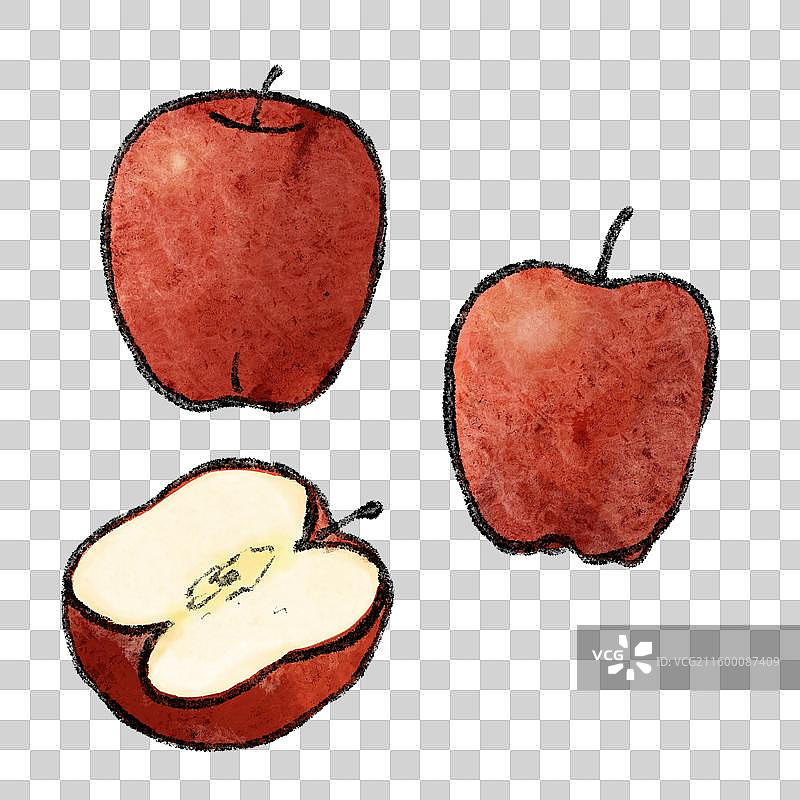 甘肃美食插画-花牛苹果图片素材