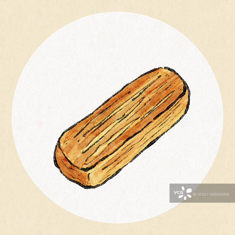 甘肃美食插画-牛舌饼图片素材