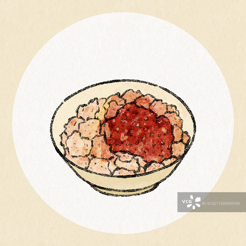 甘肃美食插画-天水呱呱图片素材