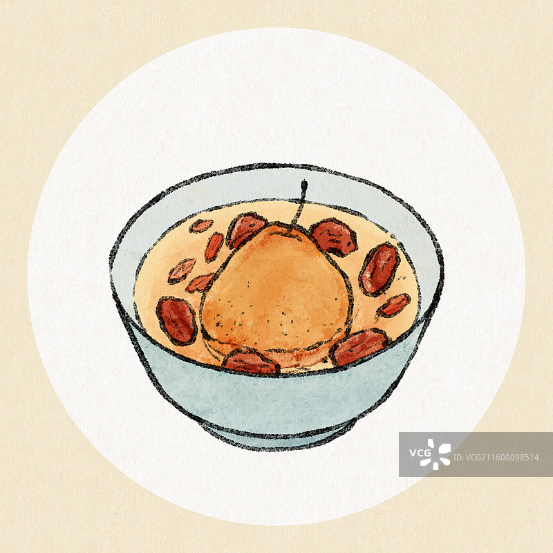 甘肃美食插画-热冬果梨图片素材