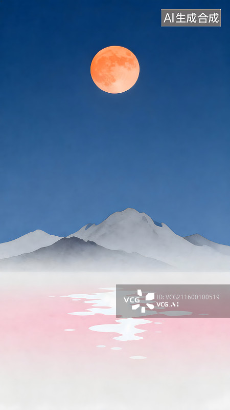 【AI数字艺术】月亮星辰 治愈系创意 抽象 插画 锁屏壁纸图片素材