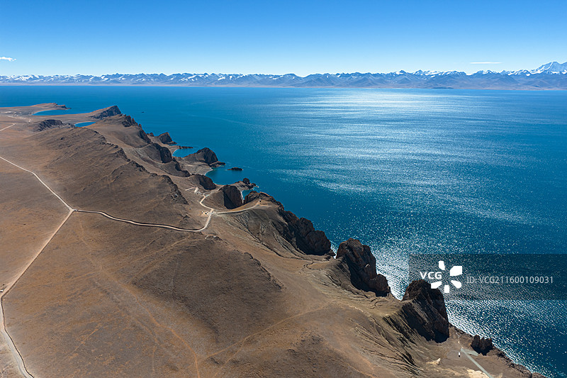 西藏那曲纳木措圣象天门航拍图图片素材