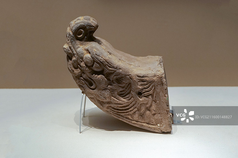 瓦脊兽 元代 1962年北京桦皮厂西部明城墙基址出土 中国国家博物馆“古代中国”基本陈列图片素材