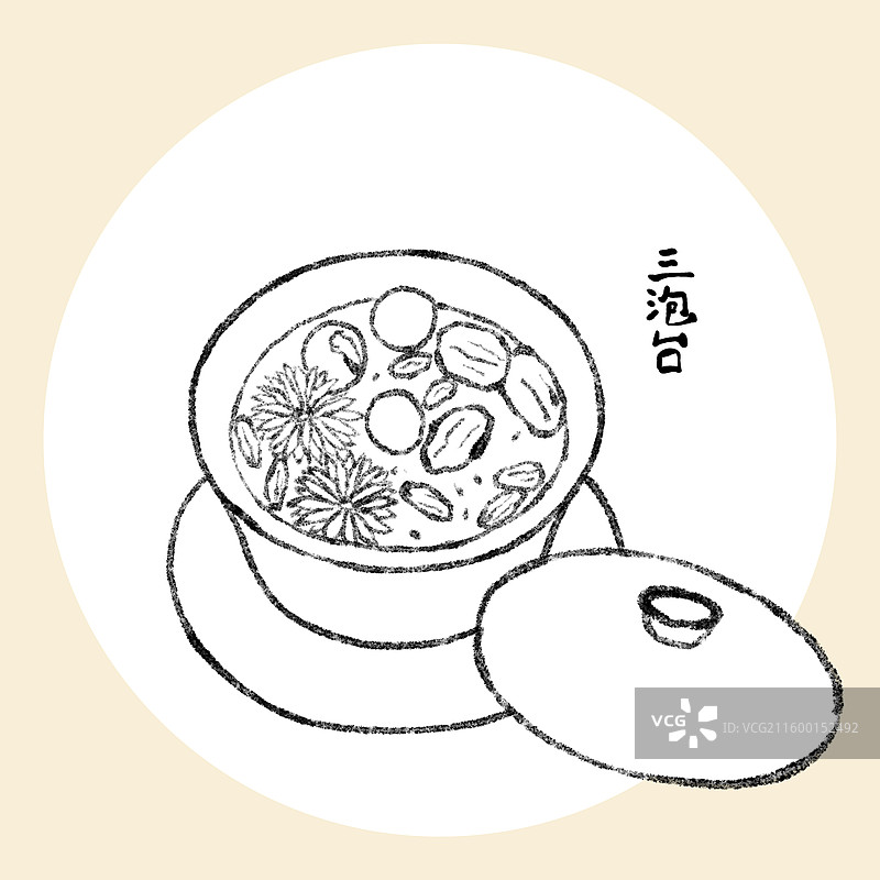 甘肃美食插画-三泡台图片素材