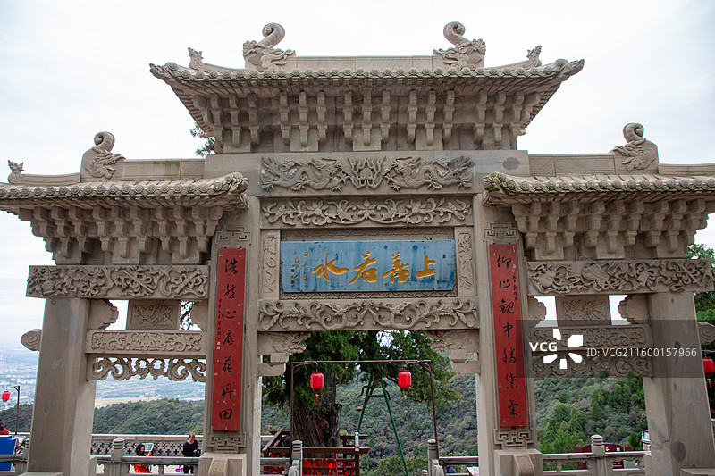 龙山石窟+童子寺遗址图片素材