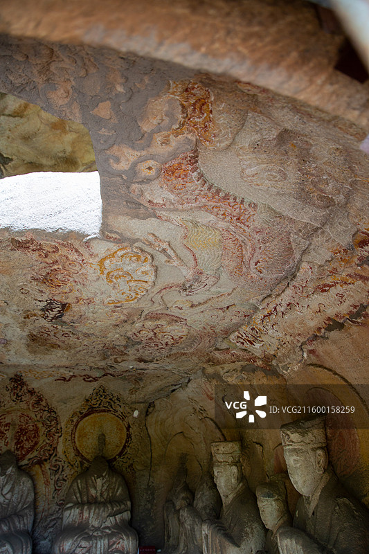 龙山石窟+童子寺遗址图片素材