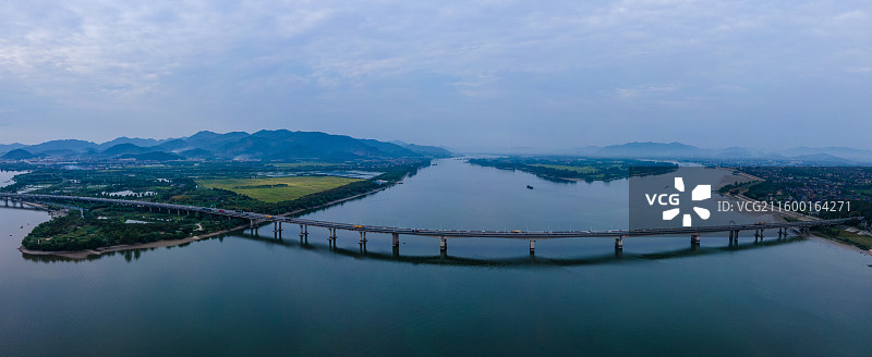 钱塘江全流域拍摄项目-杭州段-三江汇合处图片素材