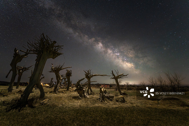 上都湖银河图片素材