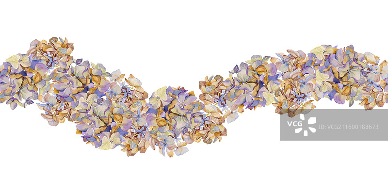 手绘水彩颓废波西米亚风植物插画图片素材