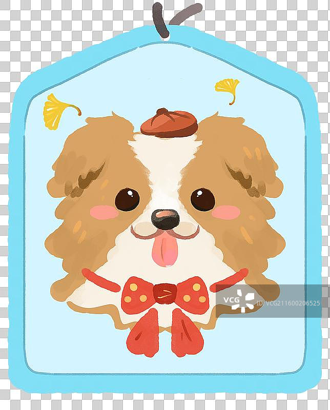 手绘卡通Q版可爱动物头像工牌证件照 狗狗图片素材