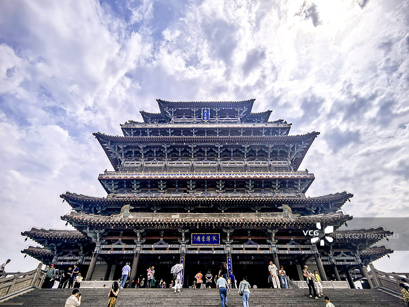 山西永济鹳雀楼美景图片素材