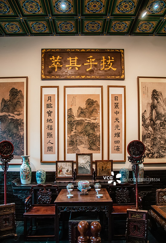 山西太原晋商博物院 三堂晋商文化室内展厅图片素材