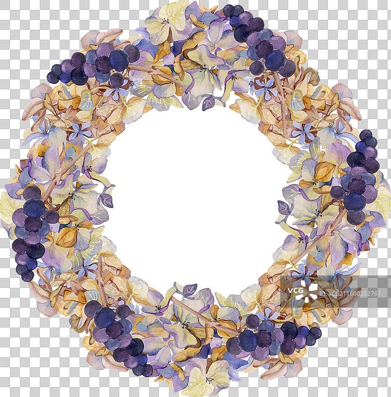 手绘水彩颓废波西米亚风植物插画图片素材