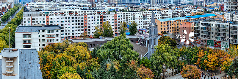 磐石市 东山公园 阜康大路 城市 航拍图片素材