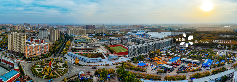 北安市 向阳村 人民公园 龙江路 航拍图片素材