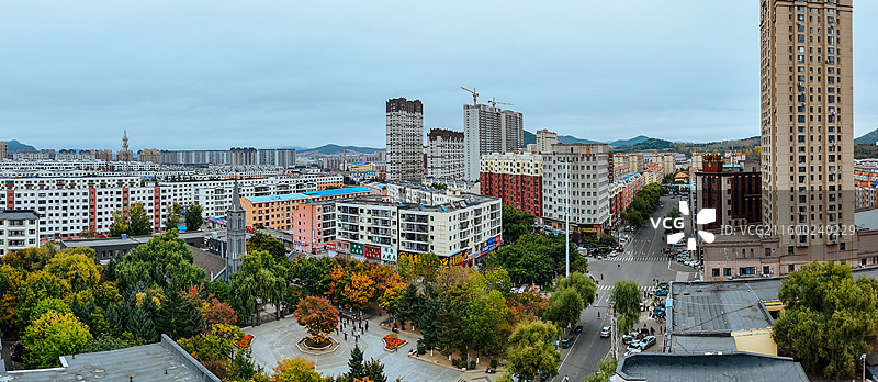 磐石市 东山公园 阜康大路 城市 航拍图片素材