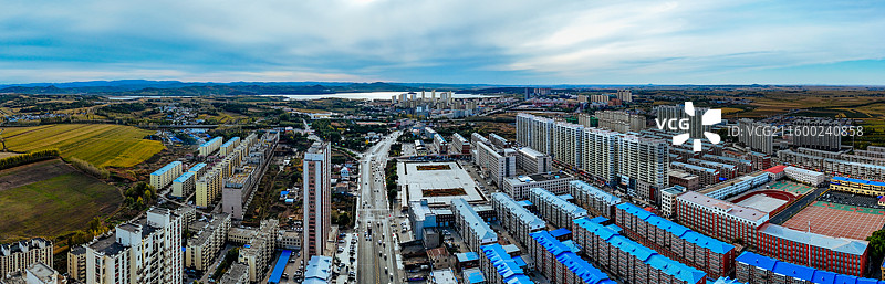 宾县 永贵村 迎宾大道 二龙湖 航拍图片素材