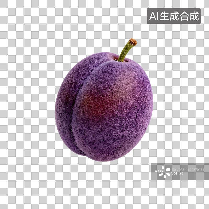 【AI数字艺术】毛毡质感的西梅图片素材