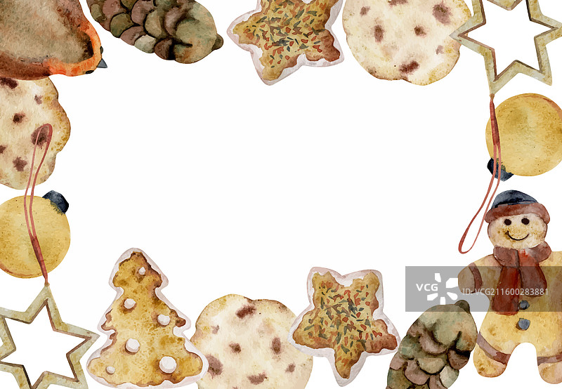 手绘水彩自制苏格兰黄油饼干图片素材