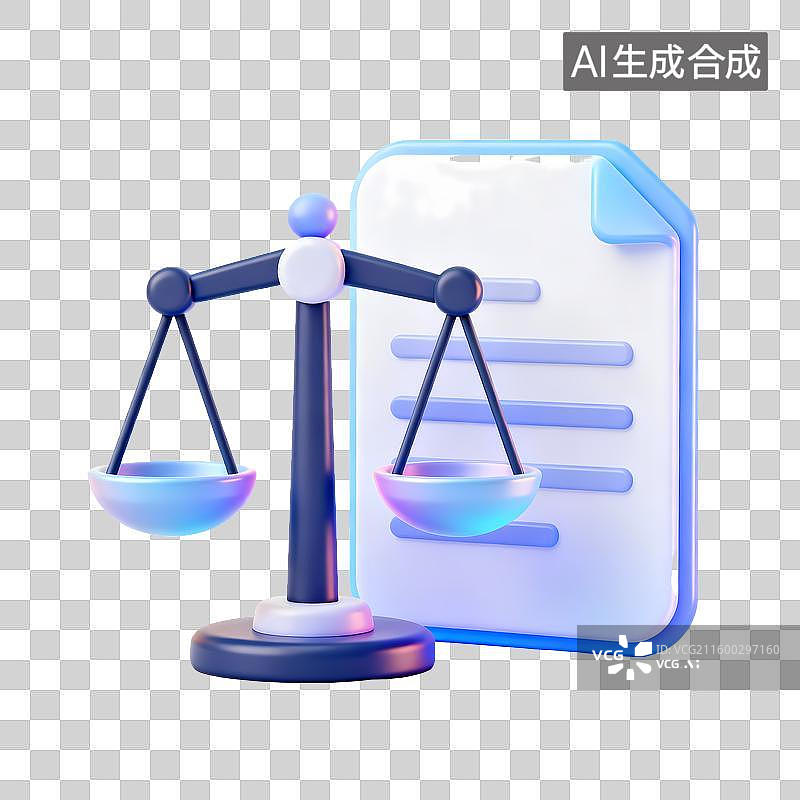 【AI数字艺术】天平与文件的平衡象征图片素材