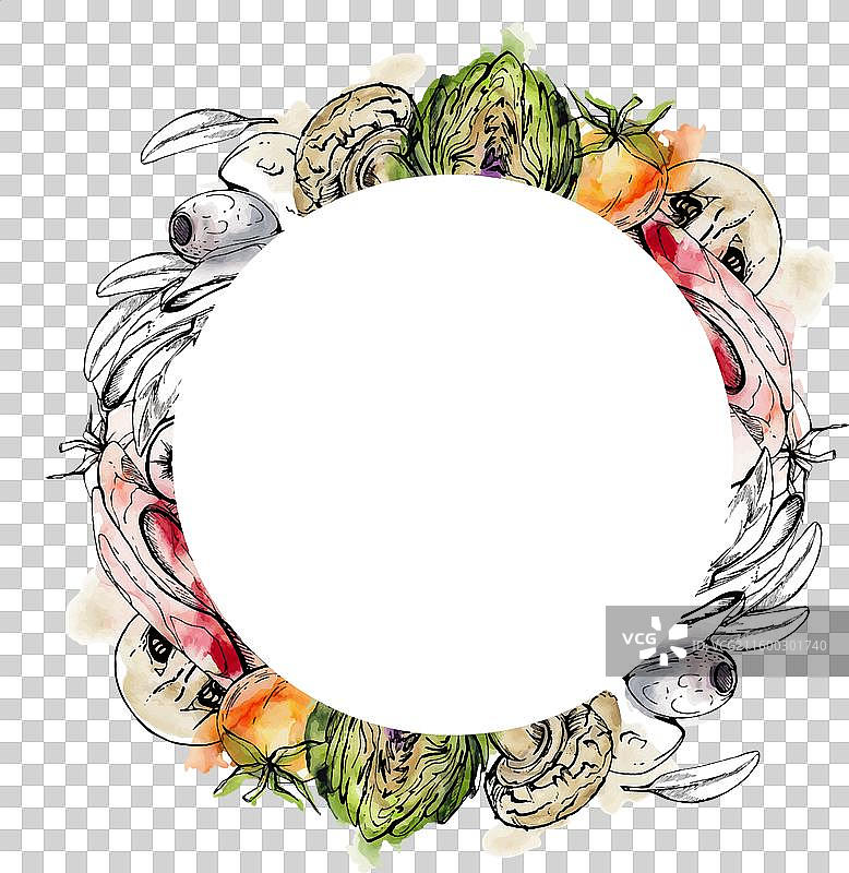手绘水彩墨水香槟莫扎里拉图片素材