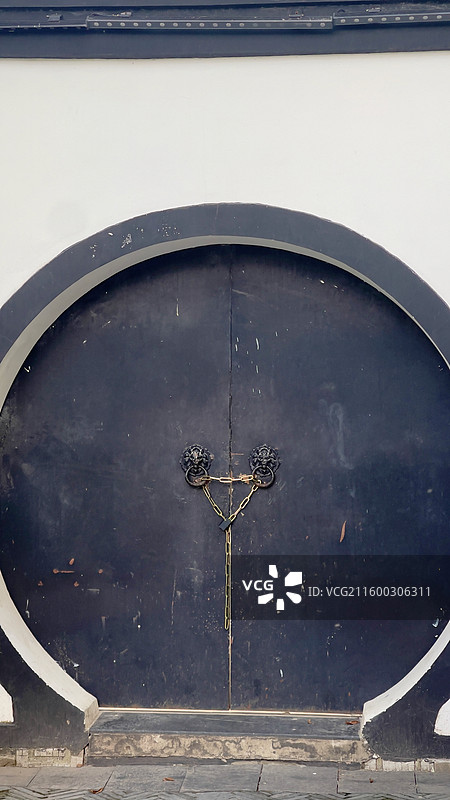 中式园林的门图片素材