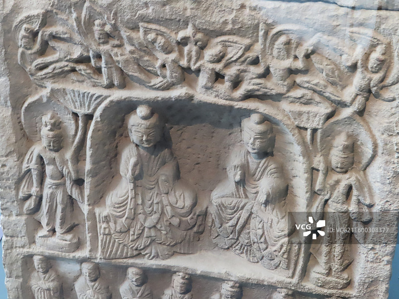 卜氏石造像塔（局部特写） 北魏 庄浪县博物馆藏 拍摄于甘肃省博物馆图片素材