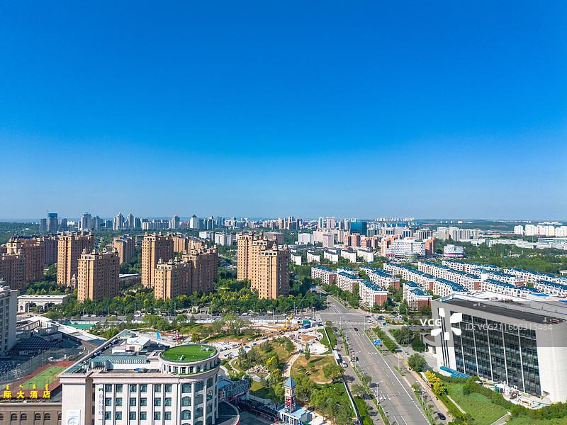 内蒙古鄂尔多斯康巴什城市风光航拍图片素材