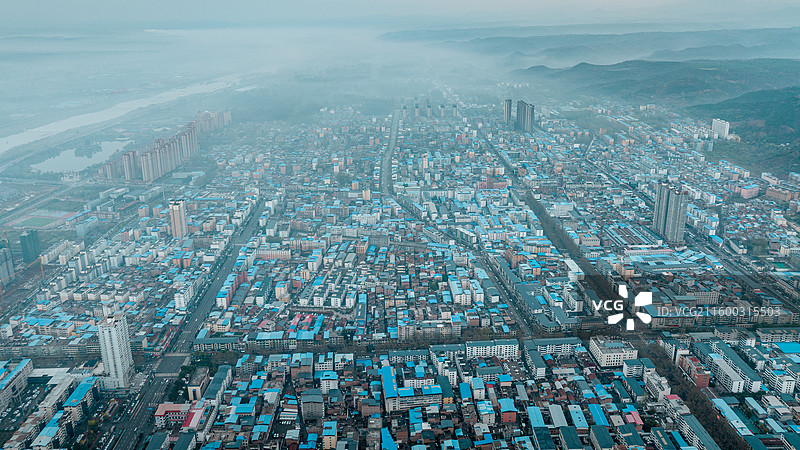 洛宁城市航拍建筑风光图片素材