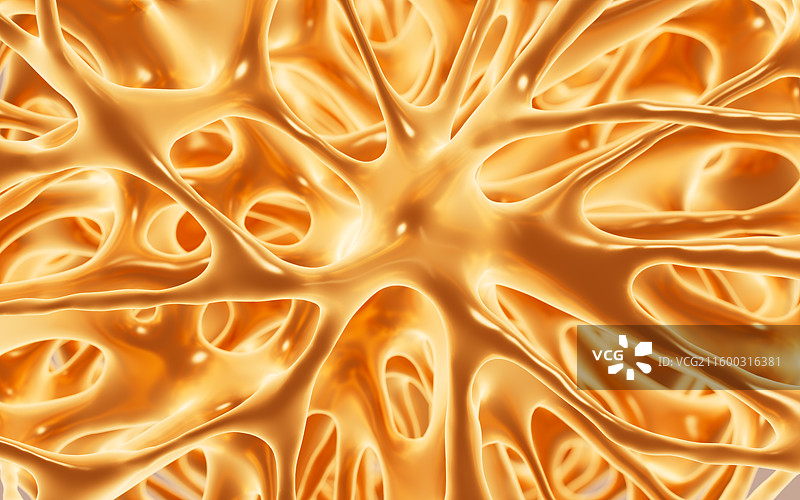 抽象多孔网格和神经纤维背景3D渲染图片素材