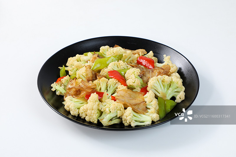 小炒菜花图片素材