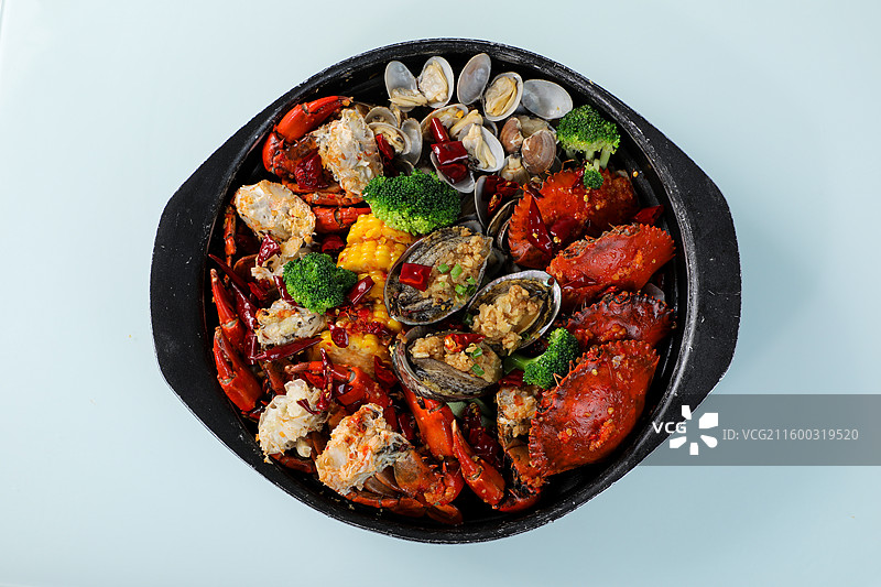 香辣海鲜拼盘图片素材