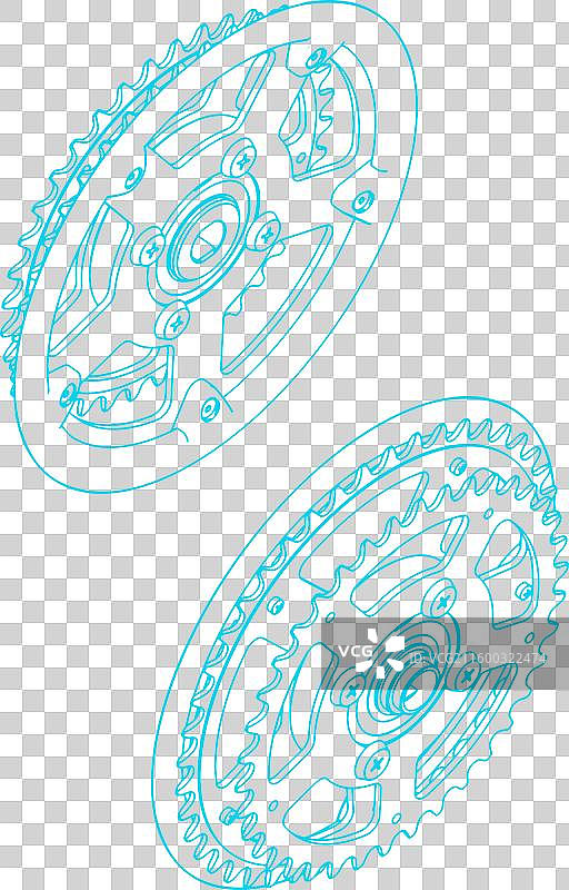 曲柄组等距技术图纸图片素材