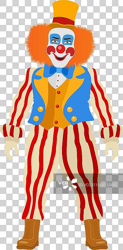快乐的小丑演员和马戏团角色，扁平化设计图片素材