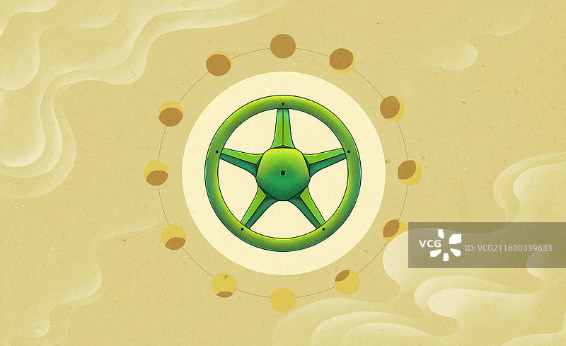 三星堆青铜太阳轮国潮插画图片素材