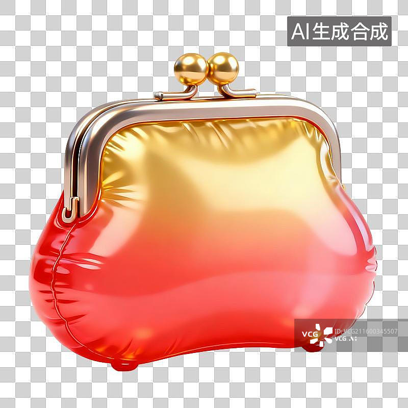 【AI数字艺术】3D卡通气球膨胀质感零钱包图片素材