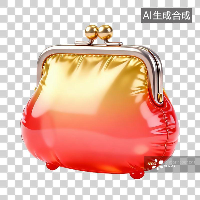 【AI数字艺术】3D卡通气球膨胀质感零钱包图片素材
