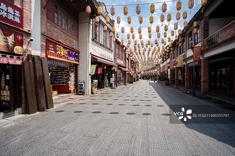 晴朗天气漳州古城老建筑街景图片素材