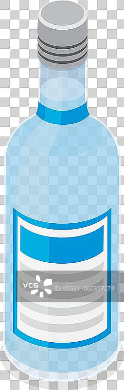 3D等距平面插画风格的瓶子集合图片素材