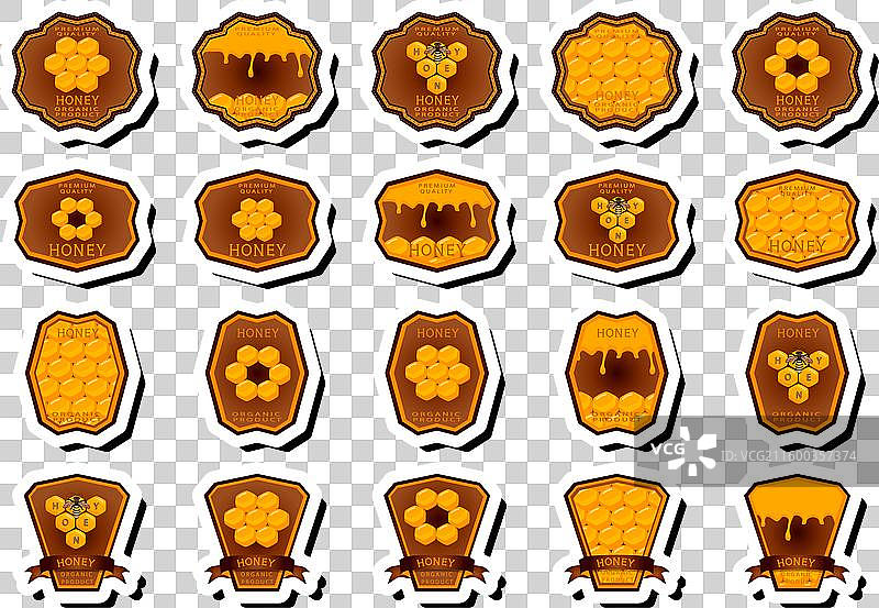 含糖量高的液体状蜂蜜标签主题图片素材