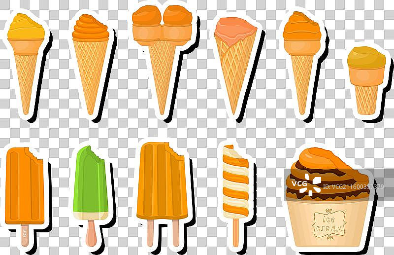 主题是不同的大套冰淇淋冰棒图片素材