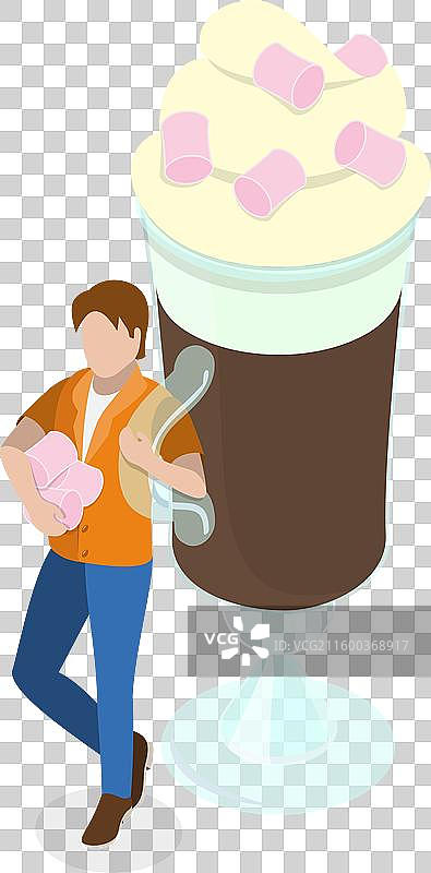 各种热饮的 3D 等距平面图集图片素材