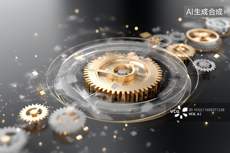 【AI数字艺术】科幻的工业齿轮细节图图片素材