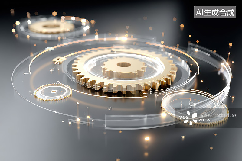 【AI数字艺术】科幻的工业齿轮细节图图片素材