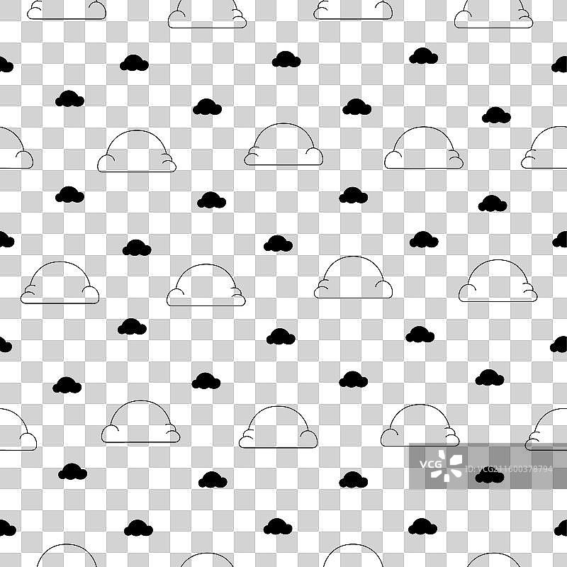 卡通积云着色页图片素材